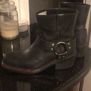 Harley Davidson Black Leather Motorcycle boots